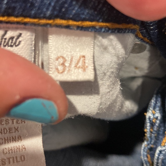 baby phat y2k denim jean capris 3/4 with embroidered butt pockets carnival - Picture 15 of 17